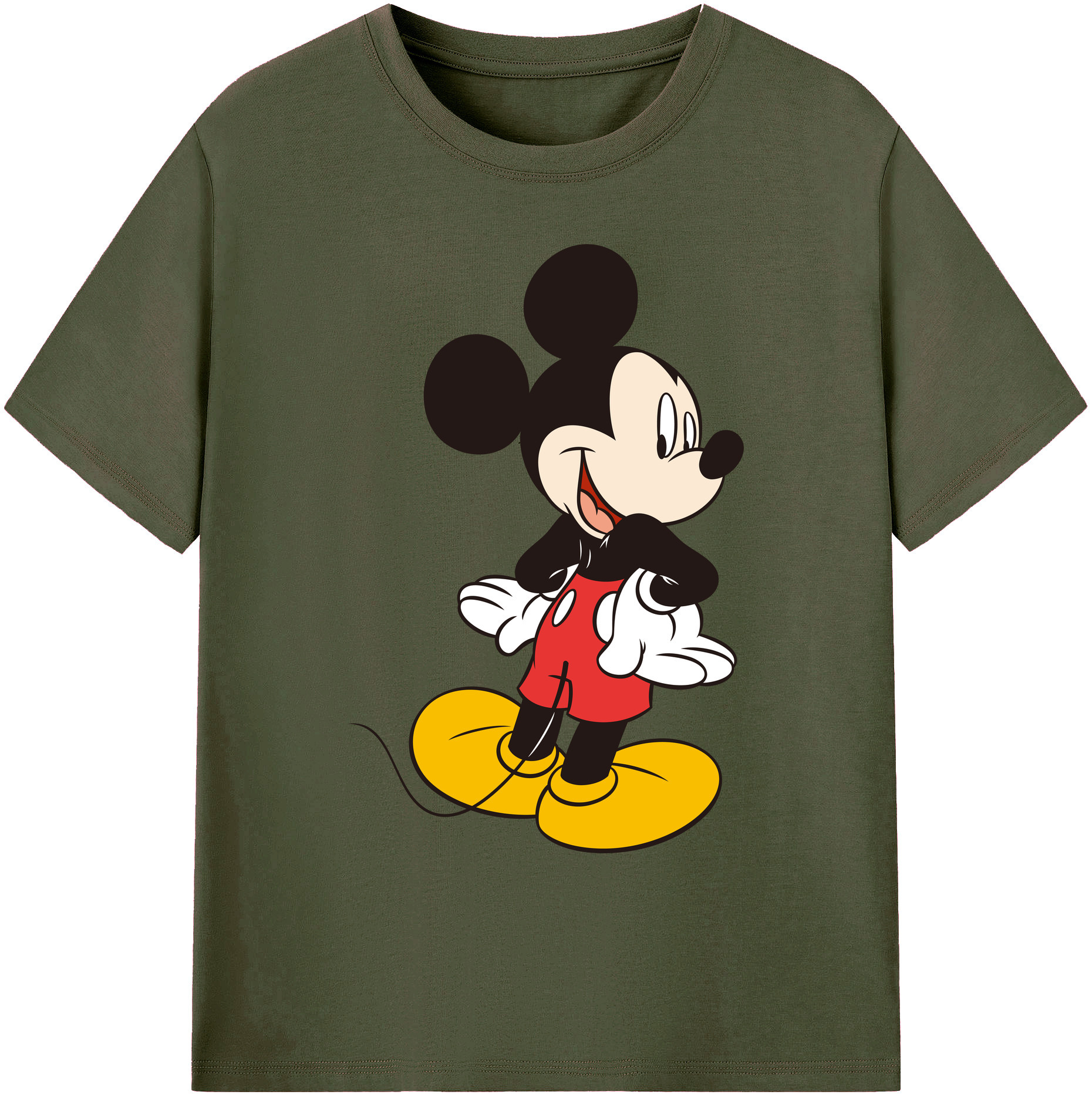 ミッキーマウス Mickey Mouse 綿100％ メンズ半袖Tシャツ｜肌触りやわらか＆通気性